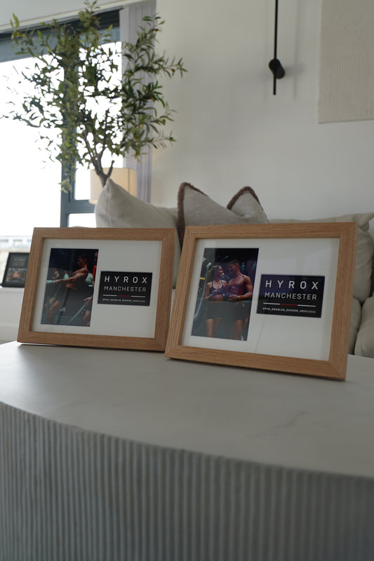 HYROX FINISHER PATCH FRAME OAK (Veneer) WOOD 2 FRAME BUNDLE (25/26 Season)