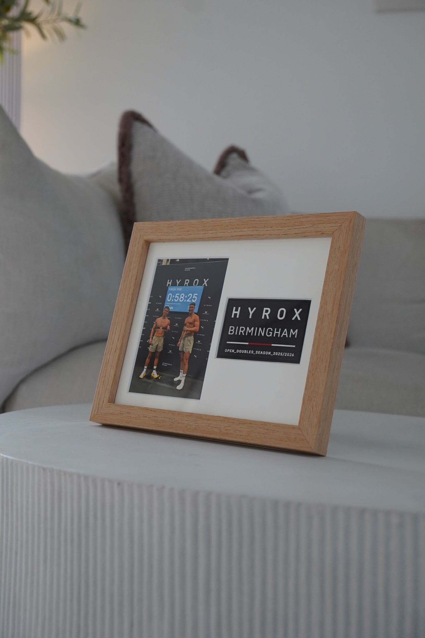 HYROX FINISHER PATCH FRAME IN OAK (Veneer) WOOD (25/26 Season)