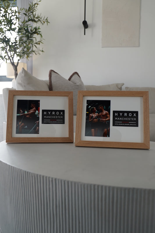 HYROX FINISHER PATCH FRAME OAK (Veneer) WOOD 2 FRAME BUNDLE (25/26 Season)