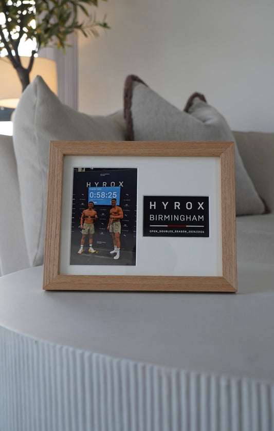HYROX FINISHER PATCH FRAME IN OAK (Veneer) WOOD (25/26 Season)